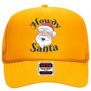 Howdy Santa Christmas High Crown Mesh Back Trucker Hat