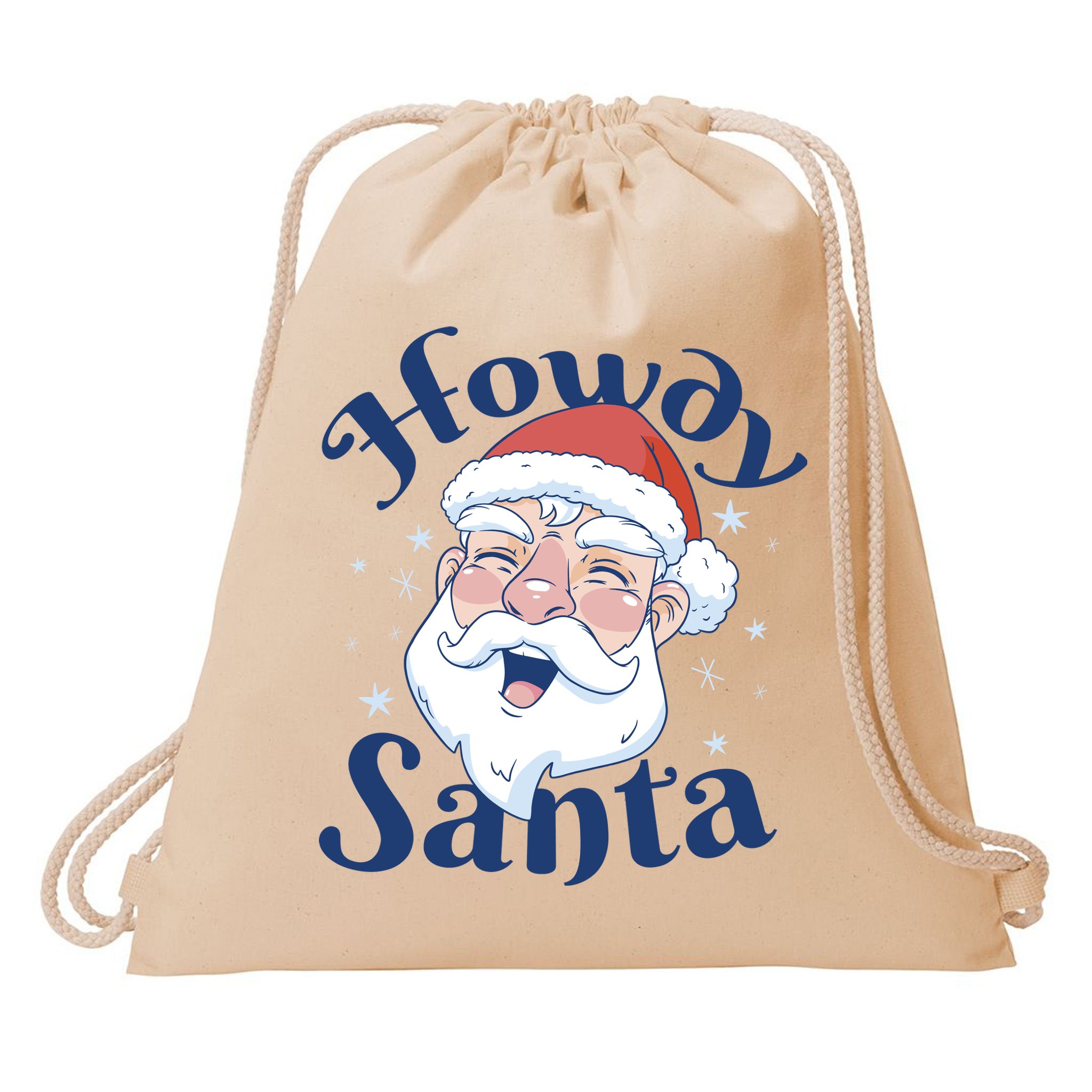 Howdy Santa Christmas Drawstring Bag