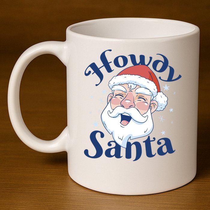 Howdy Santa Christmas 11oz C Handle Ceramic Mug