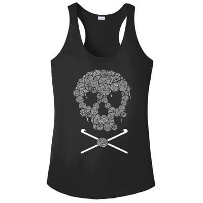 Halloweeen Skull Crochet Lovers Yarn Funny Skeleton Gift Ladies PosiCharge Competitor Racerback Tank