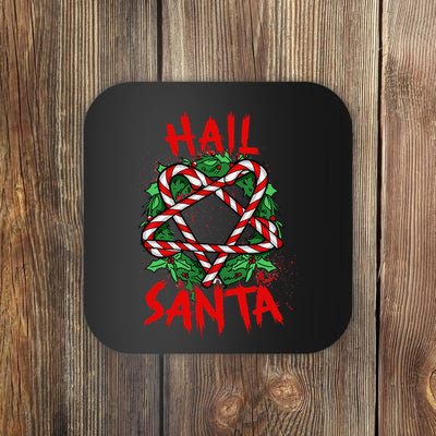 Hail Santa Candy Cane Star Christmas Advent Wreath Xmas Coaster