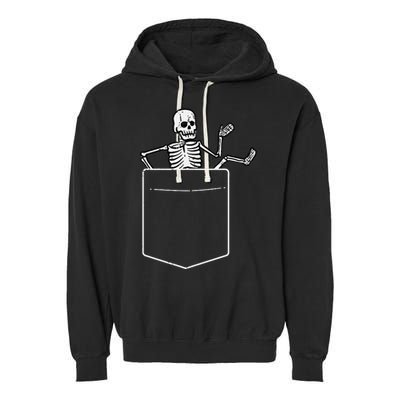 Halloween Skeleton Costume Pocket Garment-Dyed Fleece Hoodie