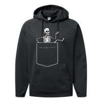 Halloween Skeleton Costume Pocket Performance Fleece Hoodie