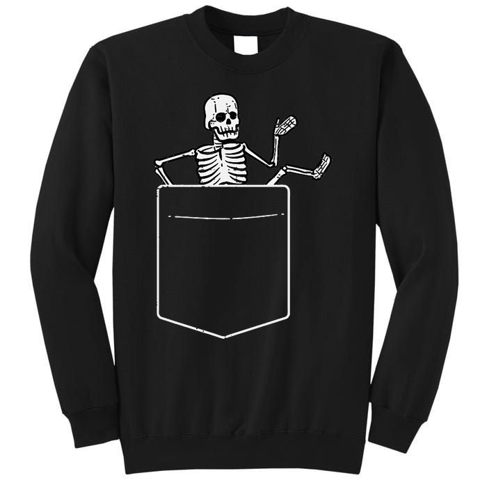 Halloween Skeleton Costume Pocket Sweatshirt