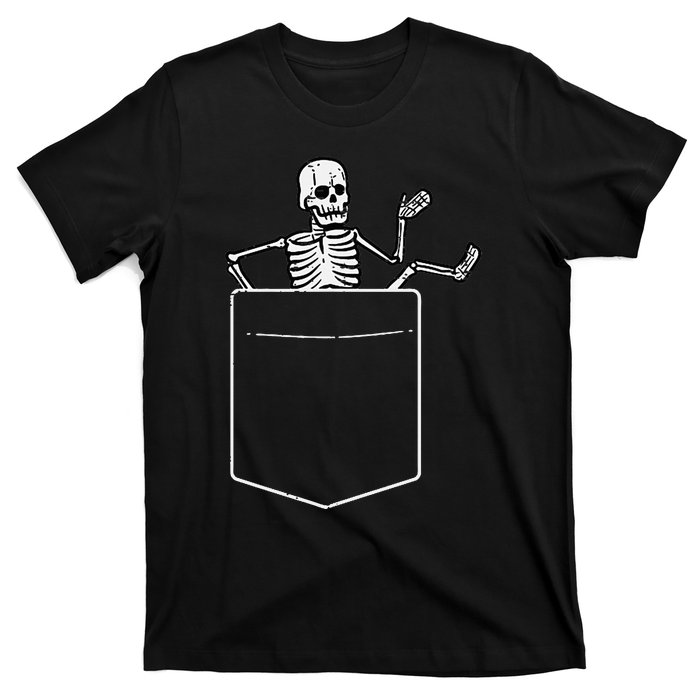 Halloween Skeleton Costume Pocket T-Shirt