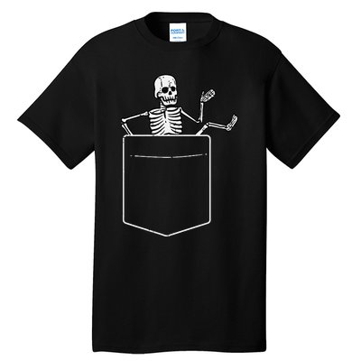 Halloween Skeleton Costume Pocket Tall T-Shirt