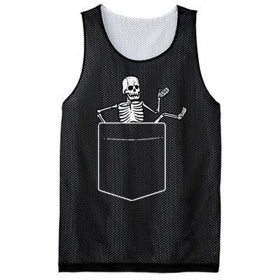 Halloween Skeleton Costume Pocket Mesh Reversible Basketball Jersey Tank