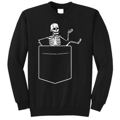 Halloween Skeleton Costume Pocket Tall Sweatshirt