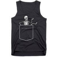 Halloween Skeleton Costume Pocket Tank Top