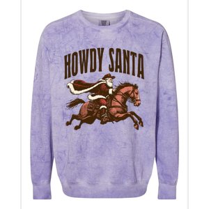 Howdy Santa Cow Christmas Country Gift Colorblast Crewneck Sweatshirt