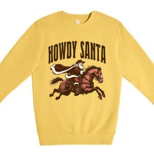 Howdy Santa Cow Christmas Country Gift Premium Crewneck Sweatshirt