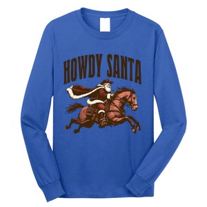 Howdy Santa Cow Christmas Country Gift Long Sleeve Shirt