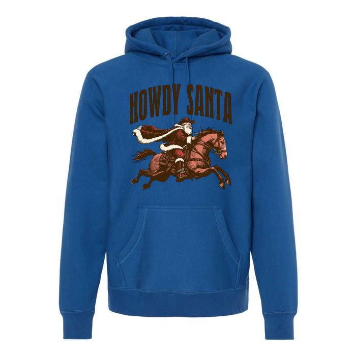 Howdy Santa Cow Christmas Country Gift Premium Hoodie