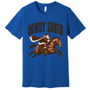 Howdy Santa Cow Christmas Country Gift Premium T-Shirt