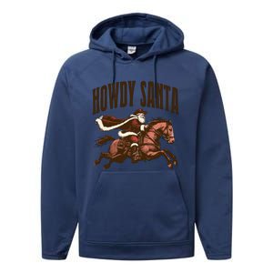 Howdy Santa Cow Christmas Country Gift Performance Fleece Hoodie