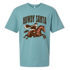 Howdy Santa Cow Christmas Country Gift Sueded Cloud Jersey T-Shirt