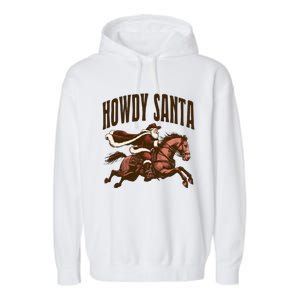 Howdy Santa Cow Christmas Country Gift Garment-Dyed Fleece Hoodie