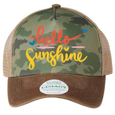 Hello Sunshine Cute Gift Legacy Tie Dye Trucker Hat