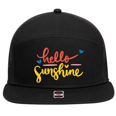 Hello Sunshine Cute Gift 7 Panel Mesh Trucker Snapback Hat