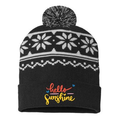 Hello Sunshine Cute Gift USA-Made Snowflake Beanie