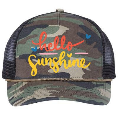 Hello Sunshine Cute Gift Retro Rope Trucker Hat Cap