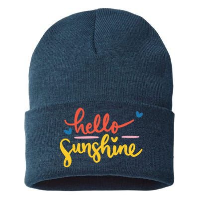 Hello Sunshine Cute Gift Sustainable Knit Beanie