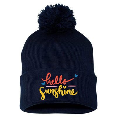 Hello Sunshine Cute Gift Pom Pom 12in Knit Beanie