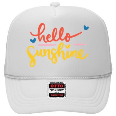 Hello Sunshine Cute Gift High Crown Mesh Back Trucker Hat