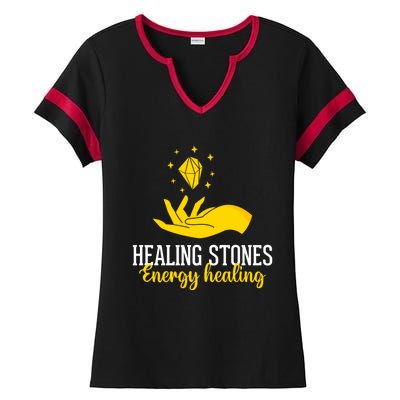 Healing Stones Chakra Chakra Life Tree Chakra Medicine Gift Ladies Halftime Notch Neck Tee