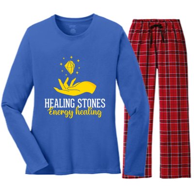 Healing Stones Chakra Chakra Life Tree Chakra Medicine Gift Women's Long Sleeve Flannel Pajama Set 