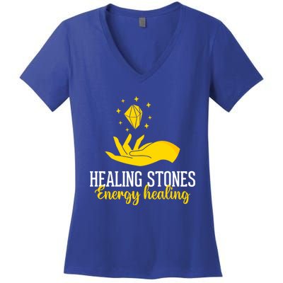 Healing Stones Chakra Chakra Life Tree Chakra Medicine Gift Women's V-Neck T-Shirt