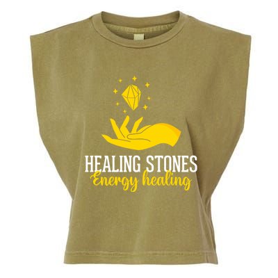 Healing Stones Chakra Chakra Life Tree Chakra Medicine Gift Garment-Dyed Women's Muscle Tee