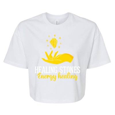 Healing Stones Chakra Chakra Life Tree Chakra Medicine Gift Bella+Canvas Jersey Crop Tee