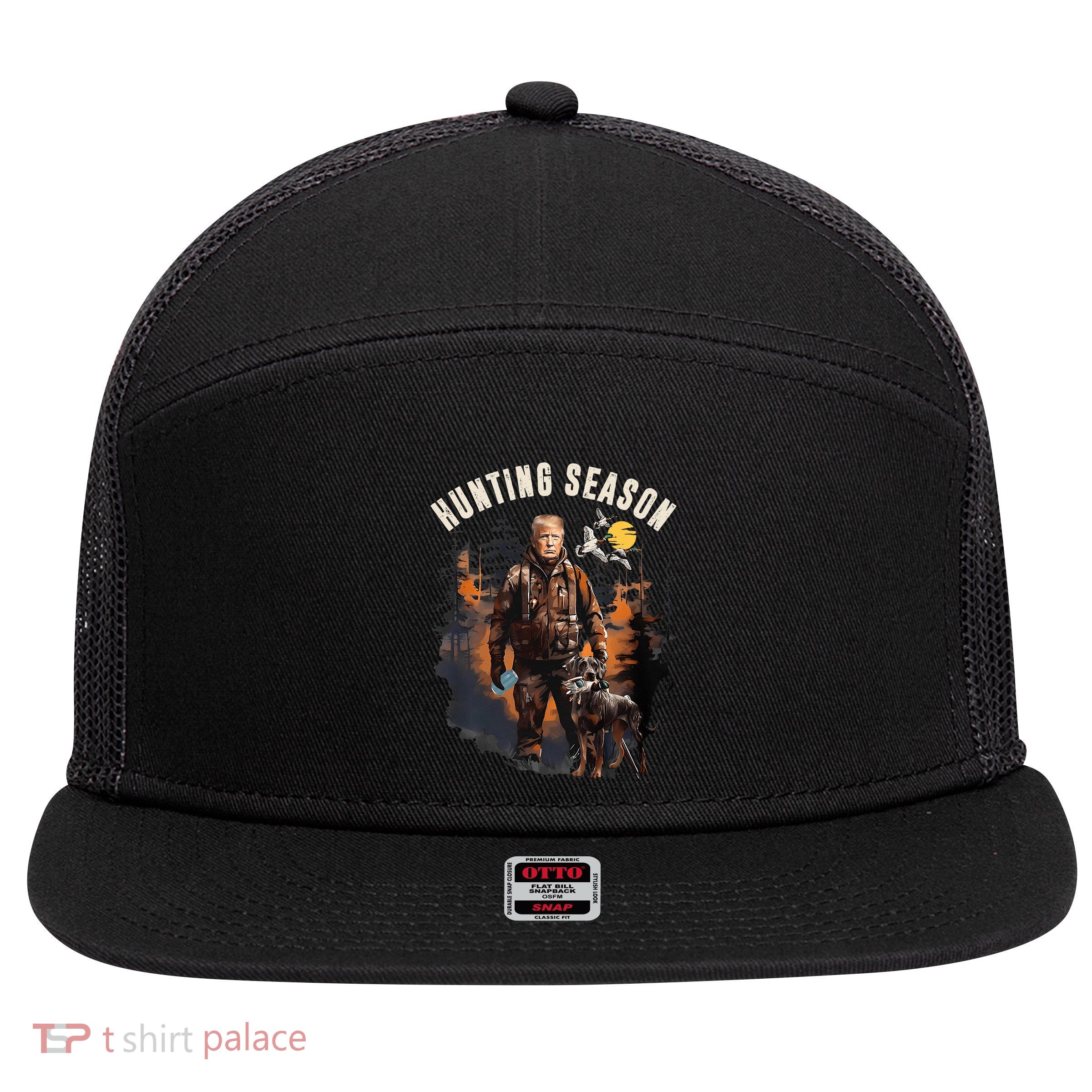 Hunting Season Camo Hunting Trump Duck 7 Panel Mesh Trucker Snapback Hat
