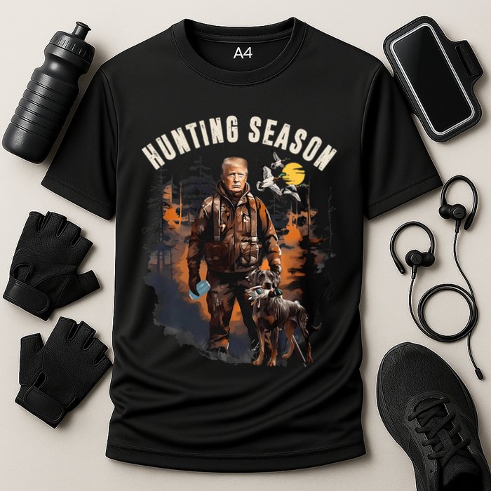 Hunting Season Camo Hunting Trump Duck Cooling Performance Crew T-Shirt
