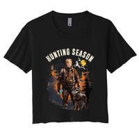 Hunting Season Camo Hunting Trump Duck Women's Crop Top Tee