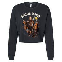 Hunting Season Camo Hunting Trump Duck Cropped Pullover Crew