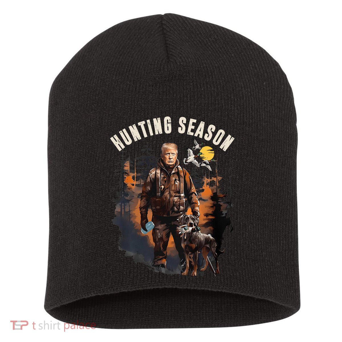Hunting Season Camo Hunting Trump Duck Short Acrylic Beanie