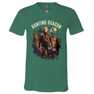 Hunting Season Camo Hunting Trump Duck V-Neck T-Shirt