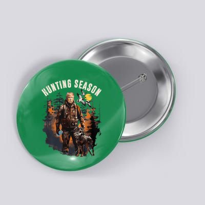 Hunting Season Camo Hunting Trump Duck Button