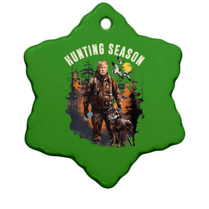 Hunting Season Camo Hunting Trump Duck Ceramic Star Ornament