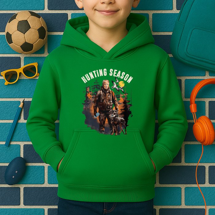 Hunting Season Camo Hunting Trump Duck Kids Hoodie