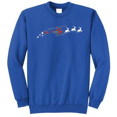 Helicopter Santa Christmas Sleigh Funny Helicopter Xmas Sweatshirt