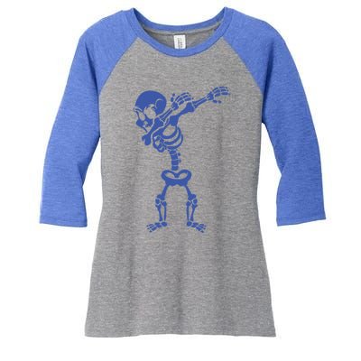 Halloween Skeleton Costumes Design Dab Dabbing Gift Women's Tri-Blend 3/4-Sleeve Raglan Shirt