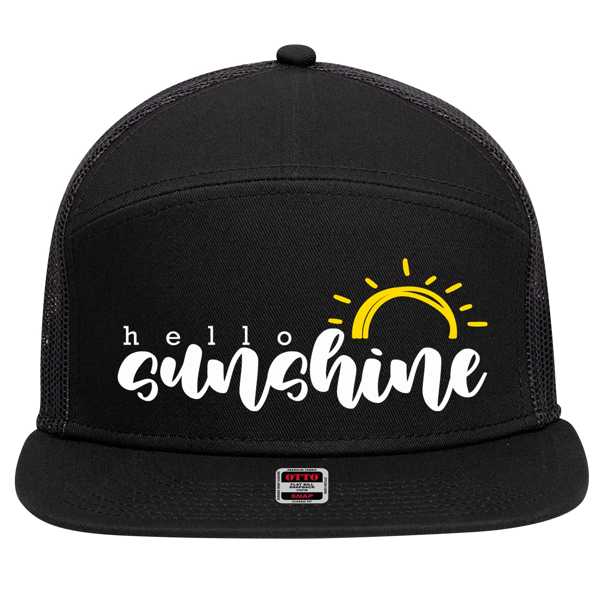 Hello Sunshine Cute Gift 7 Panel Mesh Trucker Snapback Hat