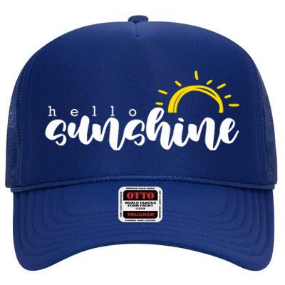 Hello Sunshine Cute Gift High Crown Mesh Back Trucker Hat