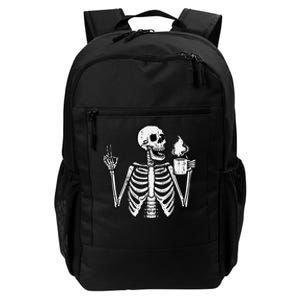 Halloween Skeleton Coffee Peace Funny Costume Daily Commute Backpack