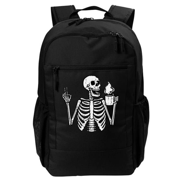 Halloween Skeleton Coffee Peace Funny Costume Daily Commute Backpack