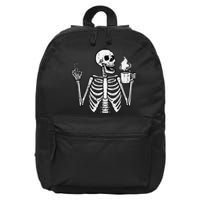 Halloween Skeleton Coffee Peace Funny Costume 16 in Basic Backpack