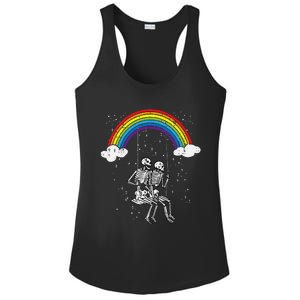 Halloween Skeletons Couple Rainbow Swing Costume Ladies PosiCharge Competitor Racerback Tank